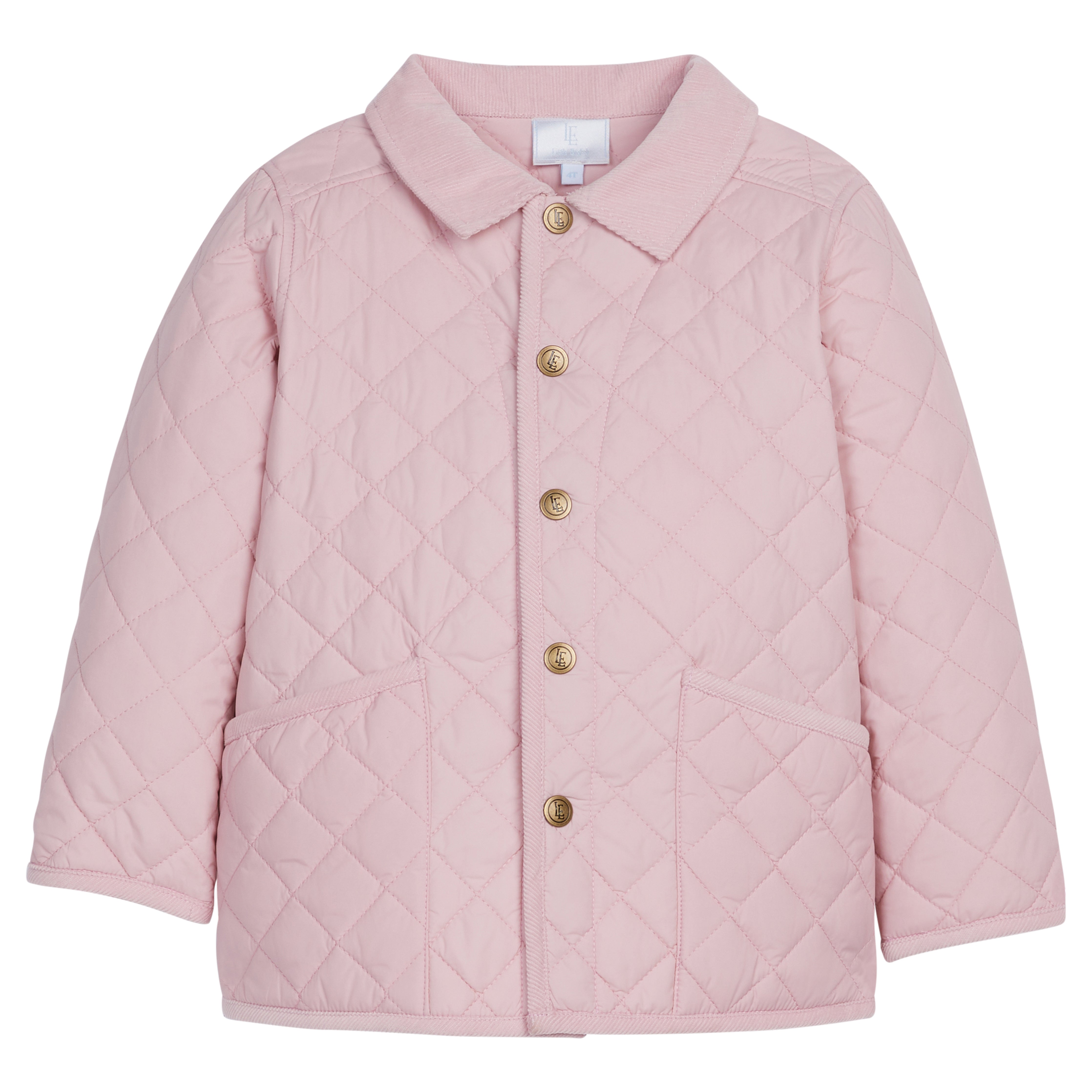 – Girl\'s Outerwear Pink - Little Quilted Kids English Jacket
