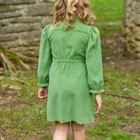 Little English traditional children's clothing.  Watercress green corduroy dress for older girls for fall