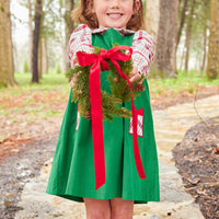 Little English traditional clothing, madison jumper set with present applique on both sides, classic holiday outfit for little girl