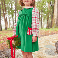 Little English classic children's clothing, knee high socks with stitched present pattern