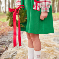 Little English classic children's clothing, knee high socks with stitched present pattern