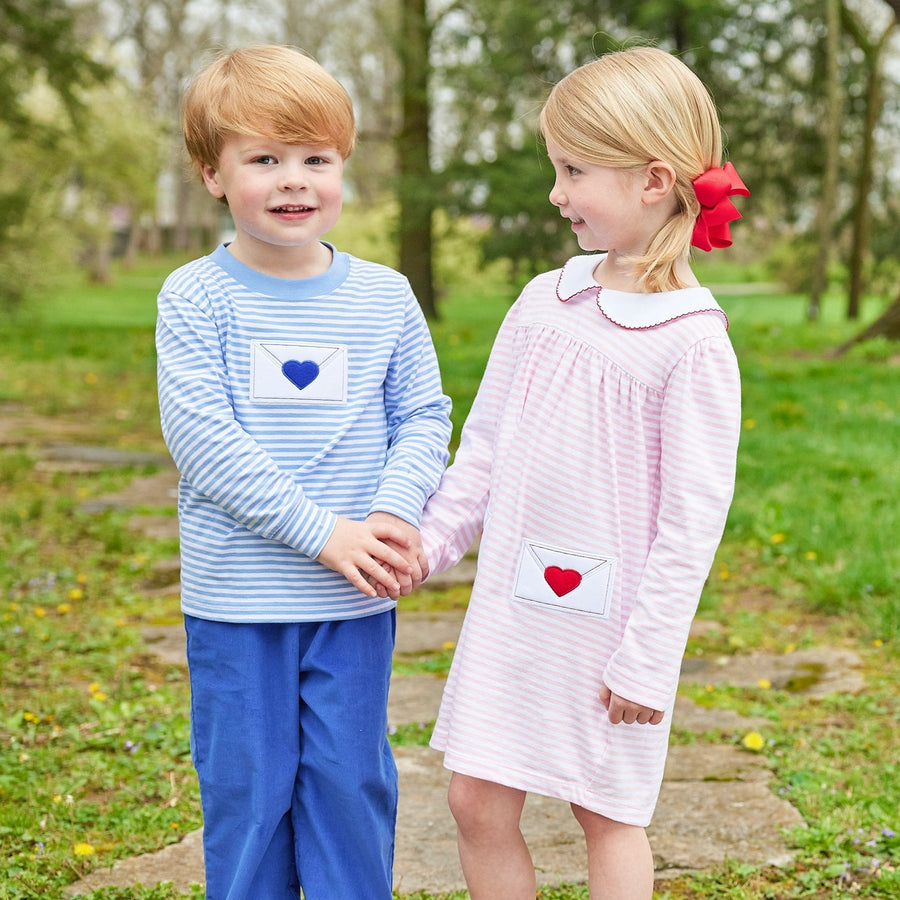 Little English little boy's classic corduroy pant for fall, elastic waist pant in royal blue