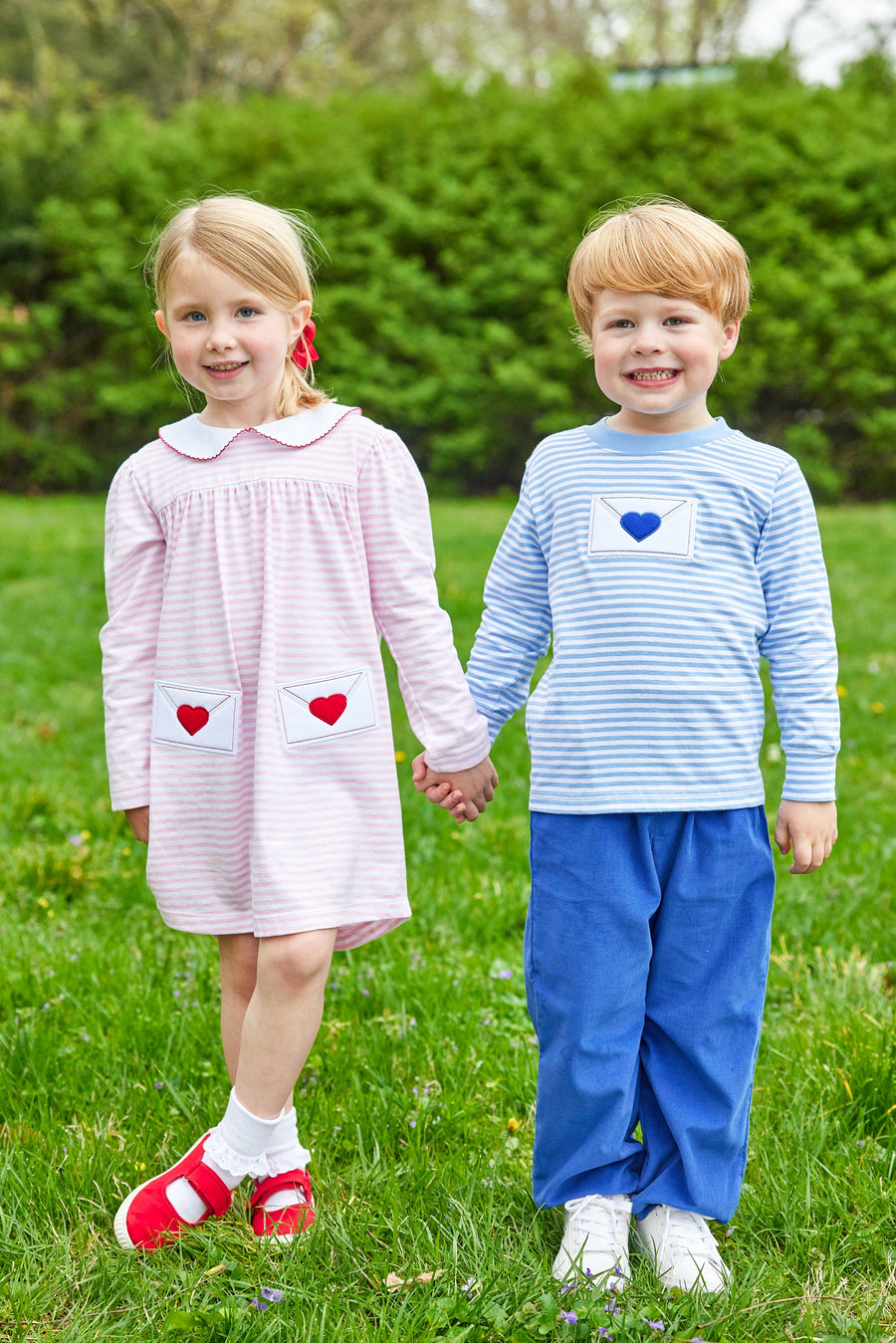 Little English little boy's classic corduroy pant for fall, elastic waist pant in royal blue