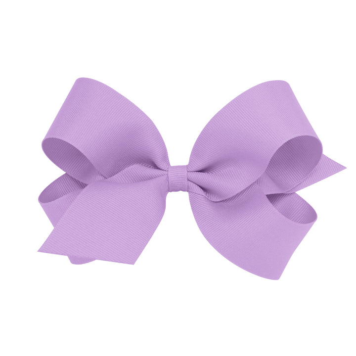 Little English traditional children's clothing. Light orchid hair bow for girls. Classic lavender hair accessory for Fall