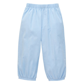 Little English traditional clothing, light blue corduroy pant with elastic waistband for little boy