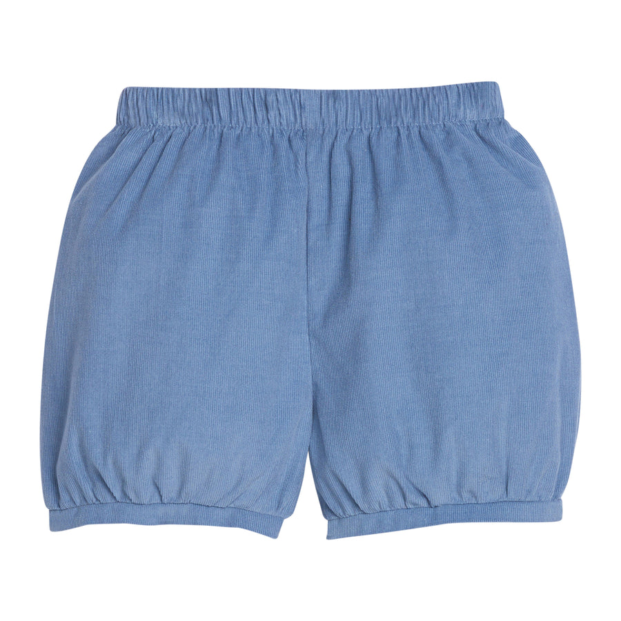 Little English traditional clothing, banded short in stormy blue corduroy for little boy