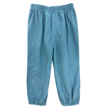 Little English traditional children's clothing.  Alpine blue banded corduroy pants for boys for Fall