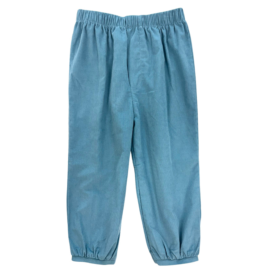 Little English traditional children's clothing.  Alpine blue banded corduroy pants for boys for Fall