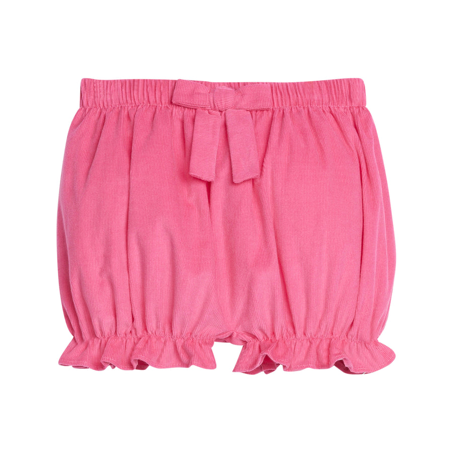 Little English traditional clothing, bow bloomers in hot pink corduroy for little girl