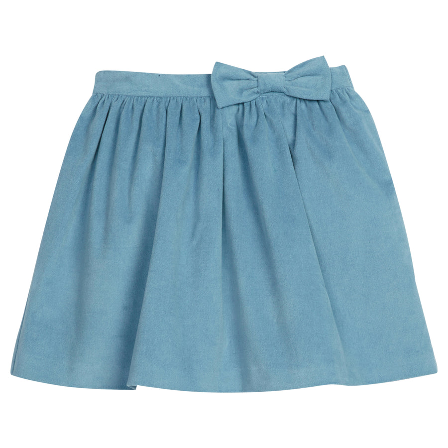 Little English traditional clothing, skirt in alpine corduroy with bow on waistband for little girl