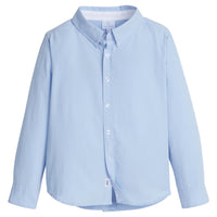 Little English light blue button down shirt for fall, traditional boy's clothing