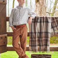 Little English traditional clothing, classic pant in chestnut corduroy for little boy