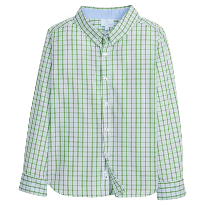 little english classic childrens clothing boys green leland plaid button down shirt