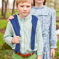 Little English traditional children's clothing.  Classic watercress green corduroy pants for boy.