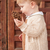 Little English traditional clothing, campbell overall in chestnut corduroy for little boy