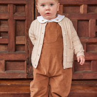 Little English traditional clothing, campbell overall in chestnut corduroy for little boy