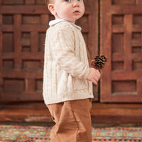 Little English traditional clothing, campbell overall in chestnut corduroy for little boy