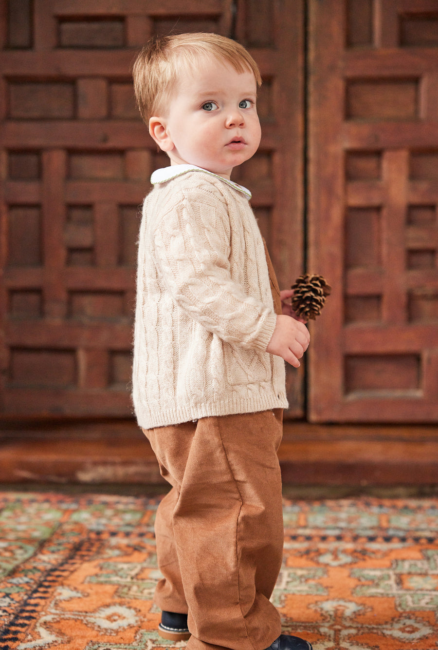 little english classic childrens clothing unisex oatmeal cashmere blend cardigan