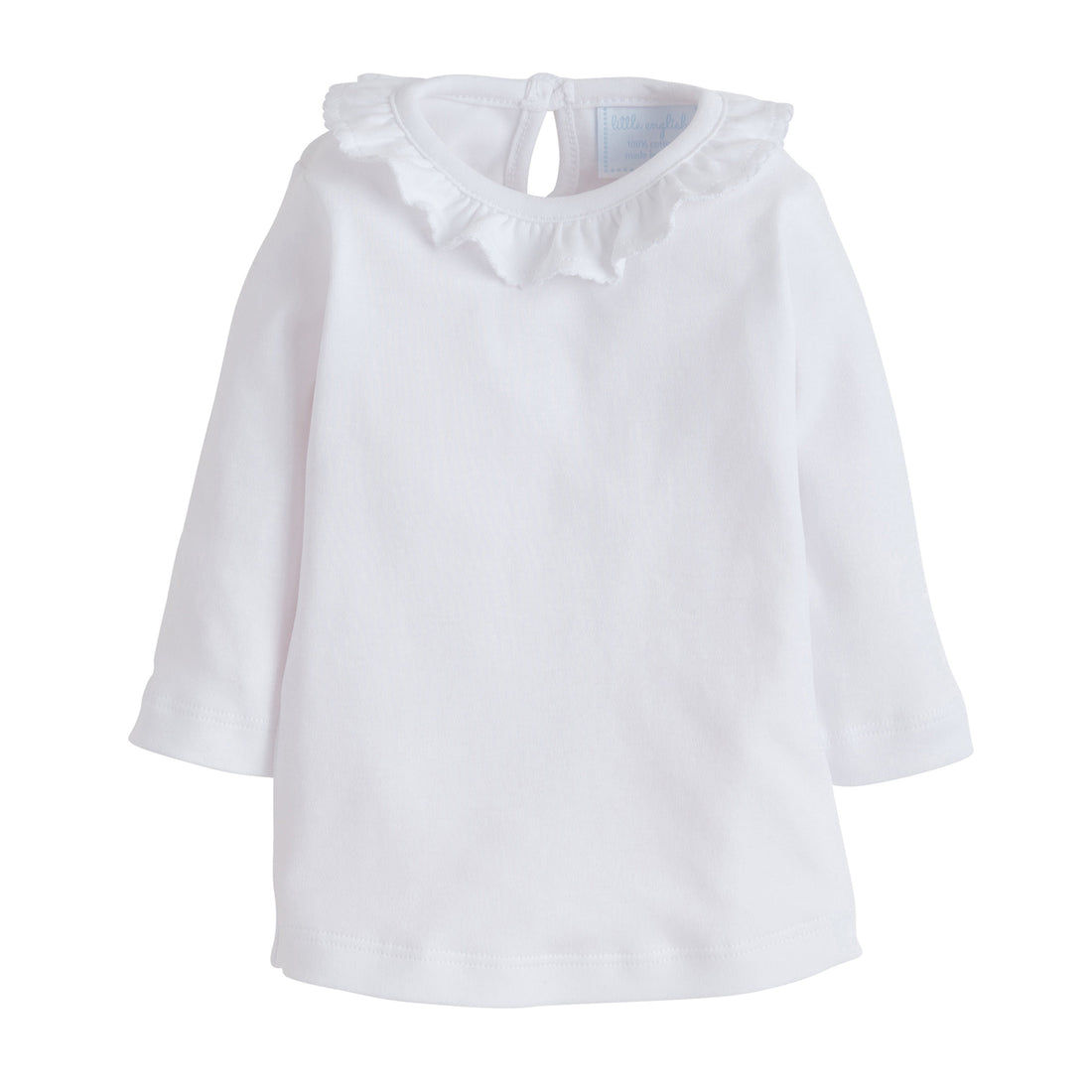 little english classic childrens clothing girls white blouse with ruffle collar