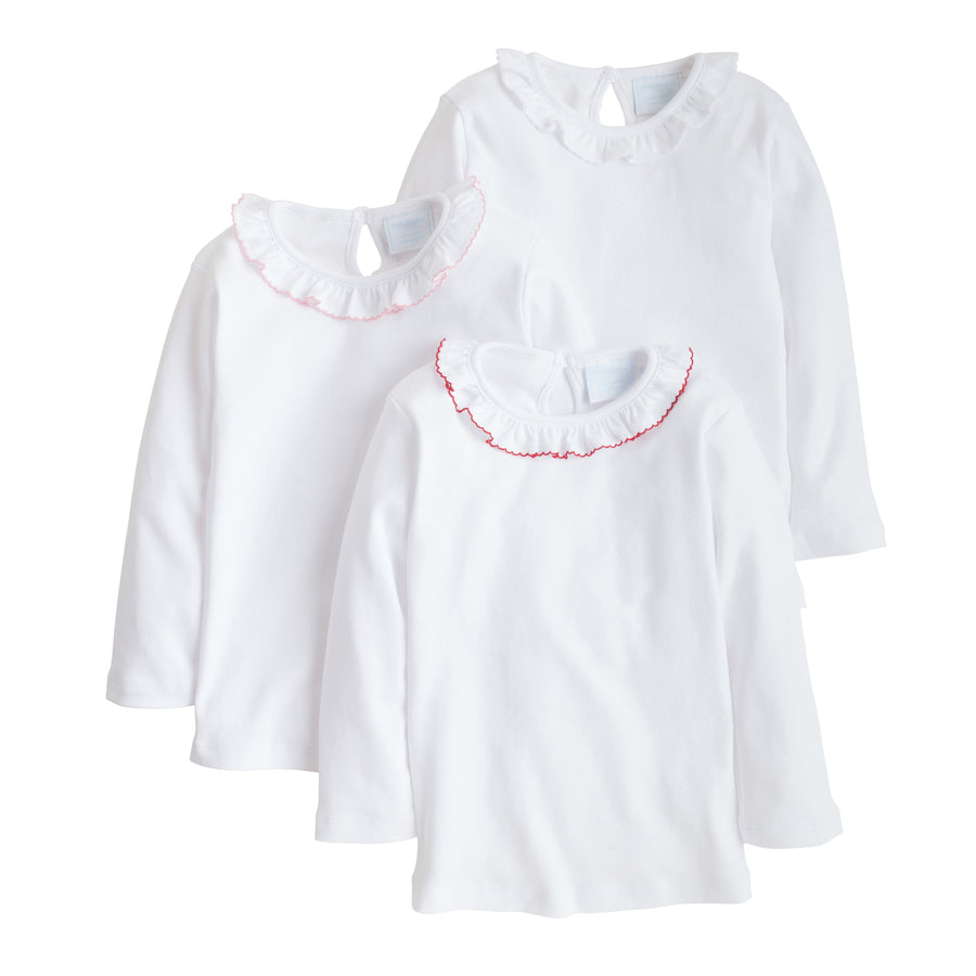 Caroline Knit Blouse - White, Little English, classic children's clothing, preppy children's clothing, traditional children's clothing, classic baby clothing, traditional baby clothing