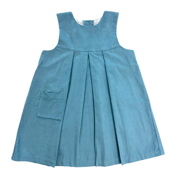 Little English traditional children's clothing. Alpine blue corduroy jumper for young girls for Fall