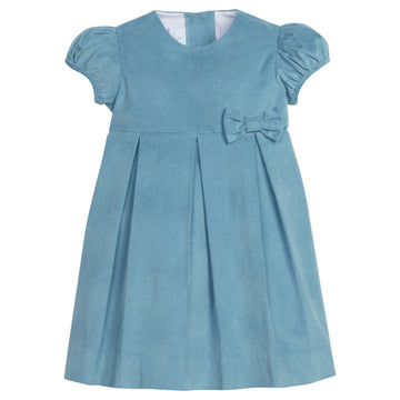 Little English traditional clothing, clara dress in alpine corduroy with bow on waistline for little girl