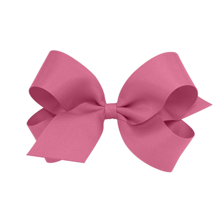 Little English traditional children's clothing. Rose pink hair bow for girls. Classic hair accessory for Fall