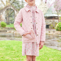 Little English classic quilted jacket for girls, traditional 