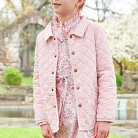 Little English classic quilted jacket for girls, traditional 