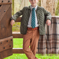 Little English traditional clothing, classic pant in chestnut corduroy for little boy