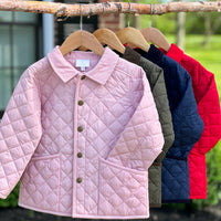 Little English classic quilted jacket for girls, traditional 