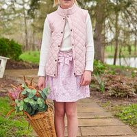 Little English traditional children's clothing. Classic light pink quilted vest for girls for fall