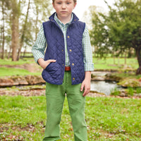 Little English traditional children's clothing.  Classic watercress green corduroy pants for boy.