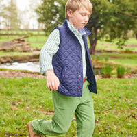 Little English traditional children's clothing.  Classic watercress green corduroy pants for boy.