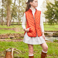 Little English traditional children's clothing. Unisex quilted orange vest for Fall