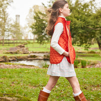 Little English traditional children's clothing. Unisex quilted orange vest for Fall