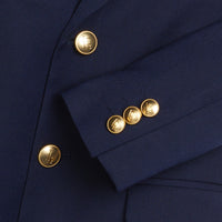 Little English traditional wool blazer for boys, classic navy blazer with gold buttons