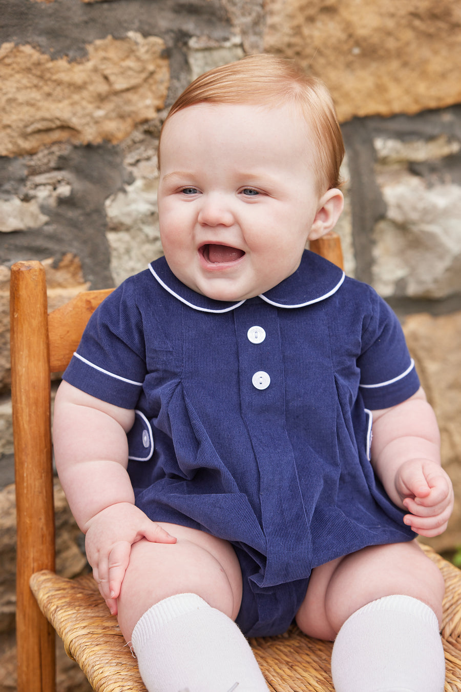 Navy Davant Bubble, Little English Traditional Children's Clothing, navy corduroy bubble