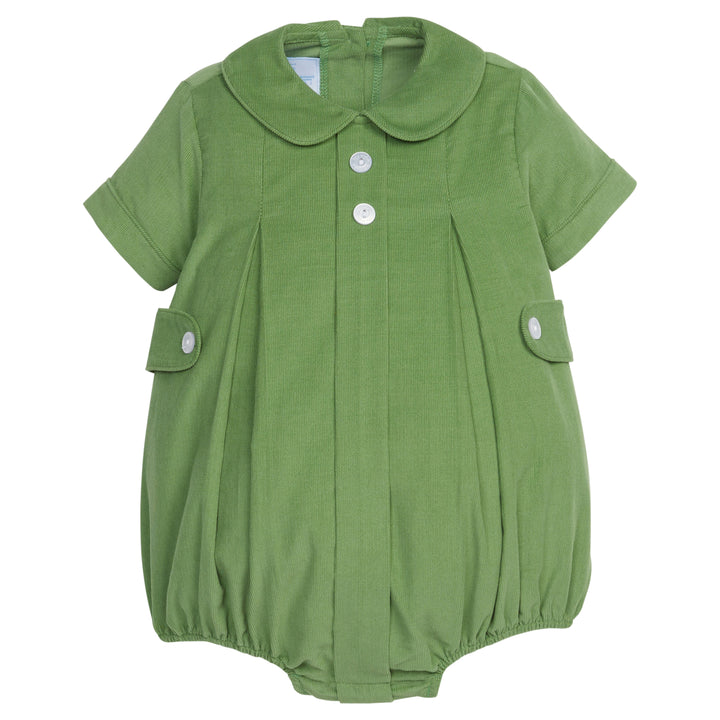 Little English traditional clothing, davant bubble in watercress corduroy with buttons on chest for baby boy