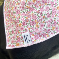 Little English traditional children's clothing. Pink floral dog bandana for Fall