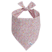 Little English traditional children's clothing. Pink floral dog bandana for Fall