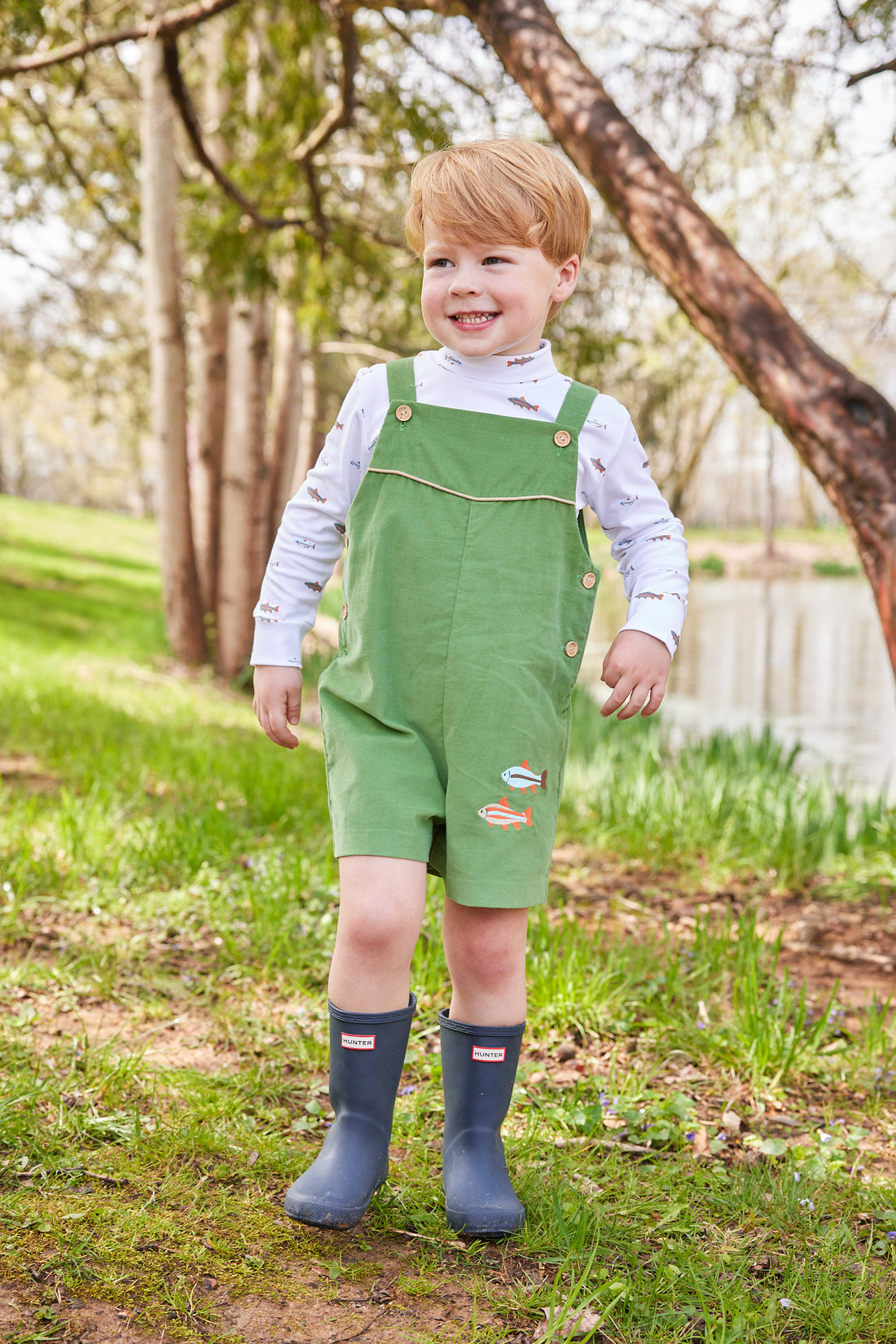 printed turtleneck with multicolored fish, Little English classic boy&