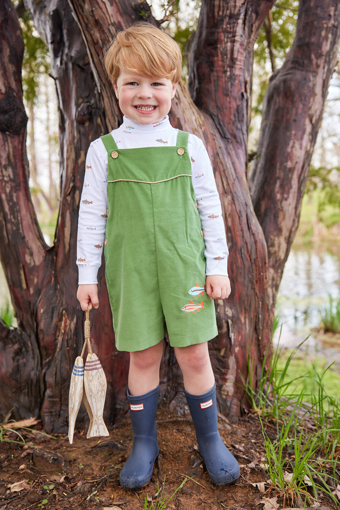 printed turtleneck with multicolored fish, Little English classic boy&