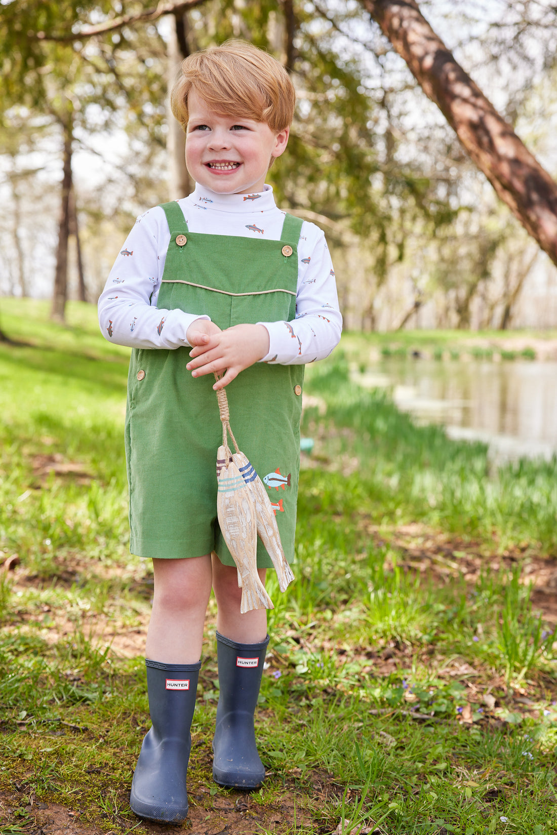 printed turtleneck with multicolored fish, Little English classic boy&