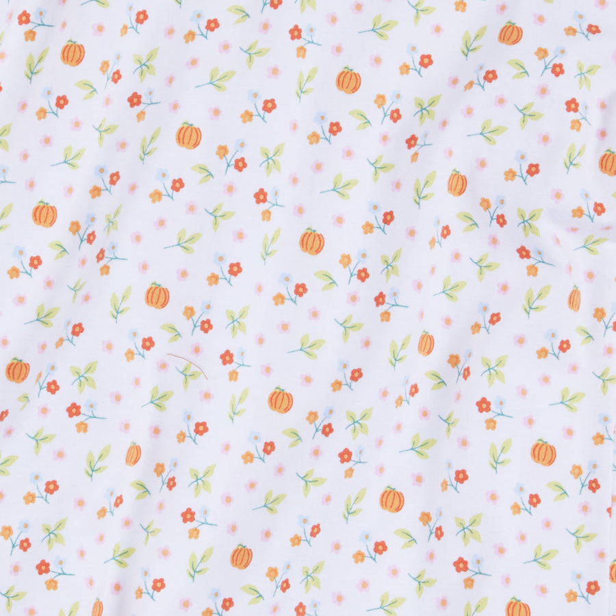 Little English Pumpkin Floral fabric swatch closeup