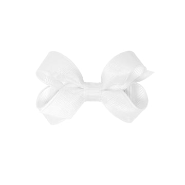 little english traditional medium grosgrain hair bow in white