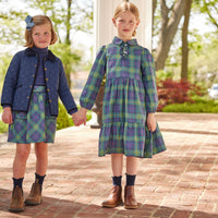 Little English classic tween girls skirt in ashford tartan pattern with pockets