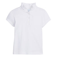 little english classic childrens clothing girls white polo with ruffle collar