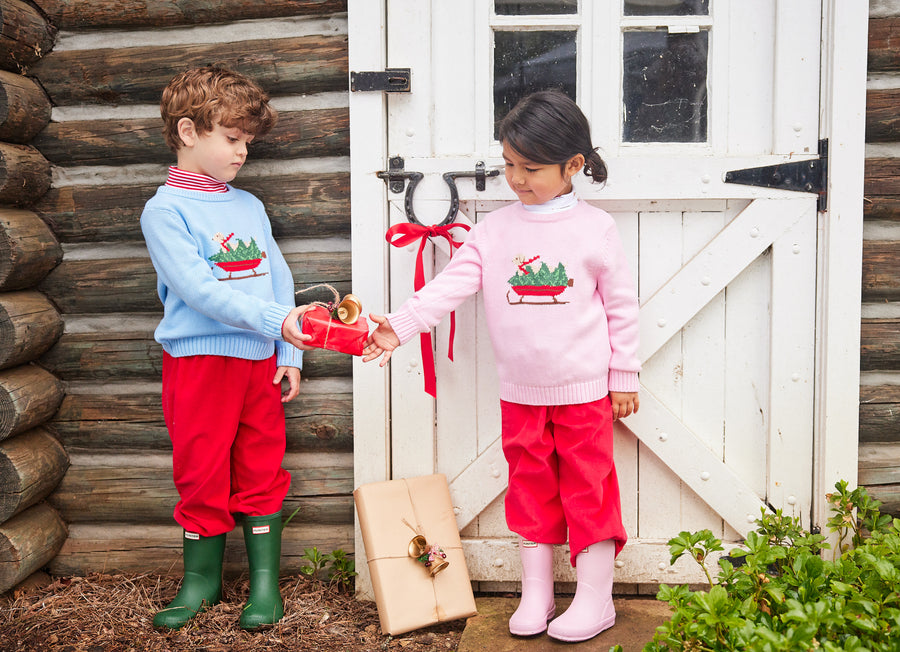 little english classic children's clothing red stripe turtleneck, soft cotton long sleeve top for fall