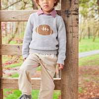 Little English banded khaki twill pant for toddler boys with elastic waistband 